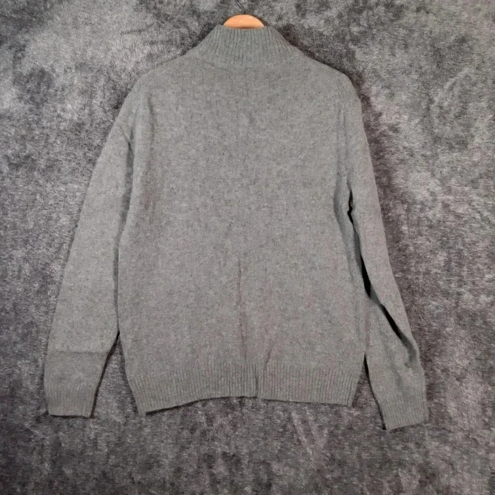 J crew long sleeve pullover sweater Marino wool blend 1/4 zip men's large